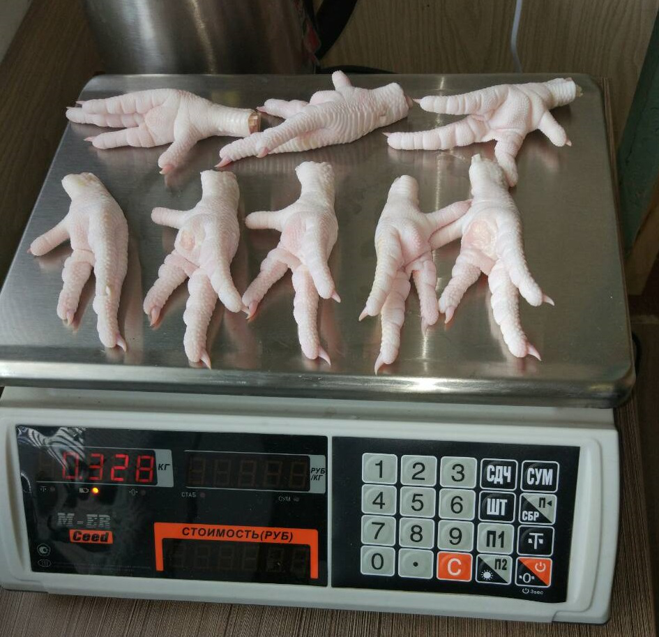 Frozen chicken paws from Russia