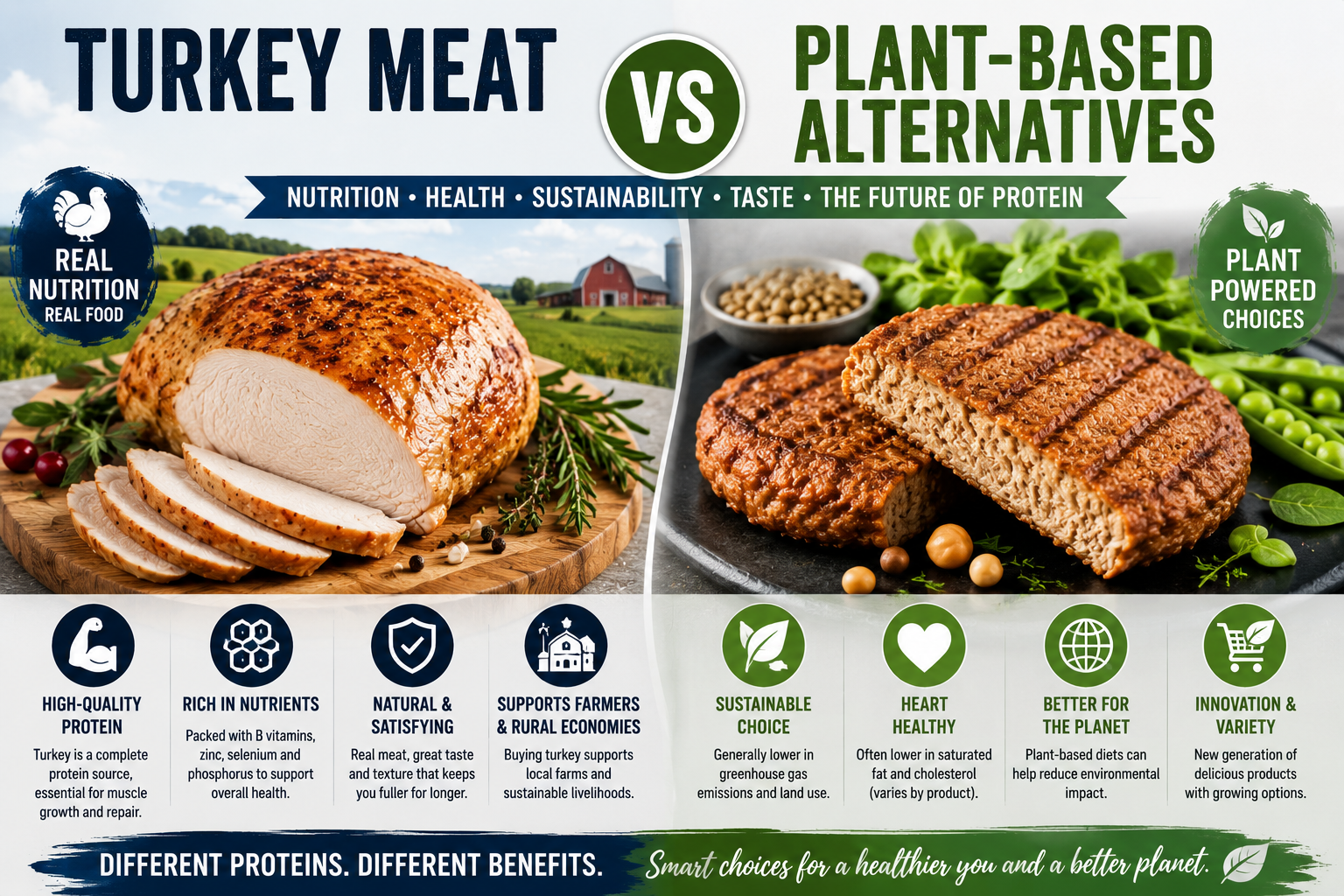 Turkey Meat vs Plant-Based Alternatives